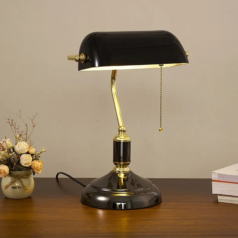Bank Lamp Black - Classic Table Lamp E27 Vintage Office Desk Lamp