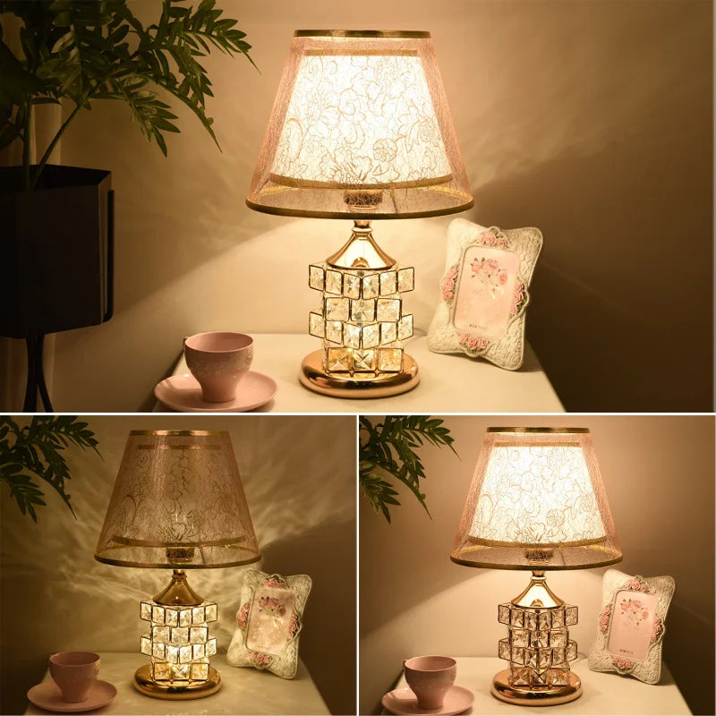 Rubik's Cube - Red Crystal Beside Table Lamp
