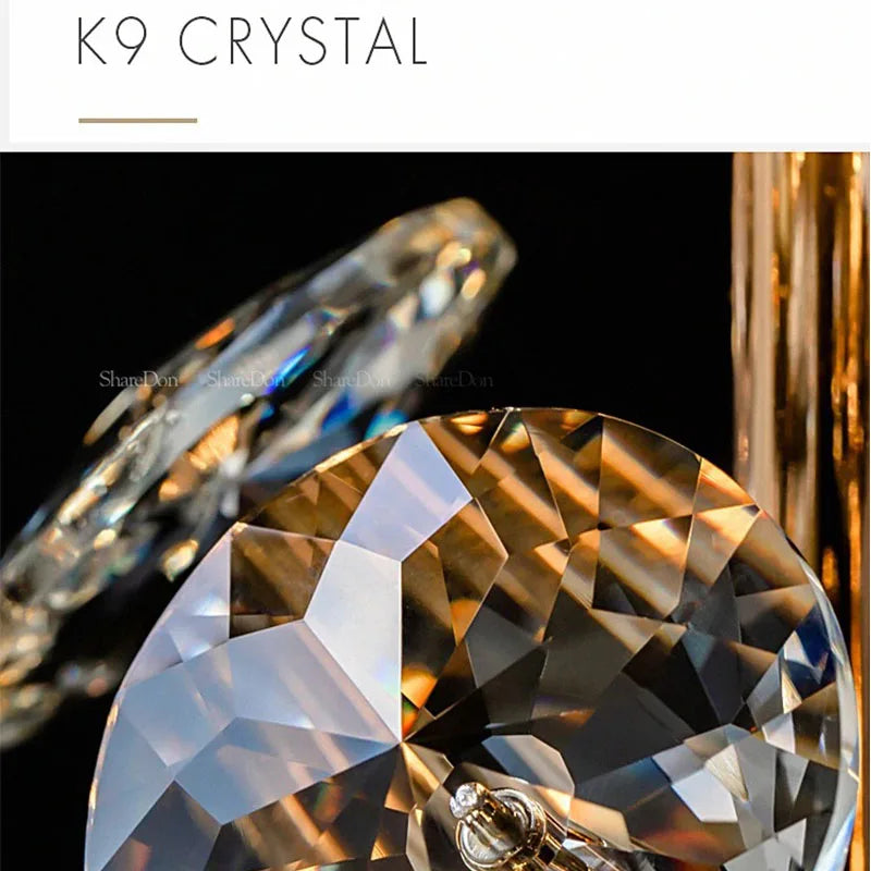 Crystal Hydrangea - K9 Crystal Ceiling Light Fixture LED Golden Base