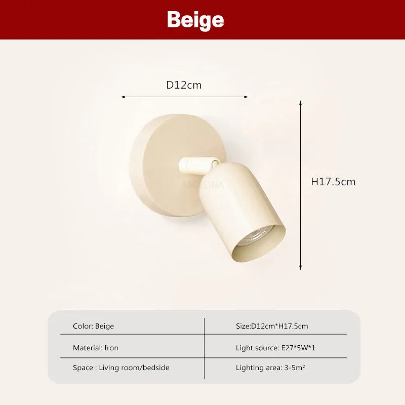 Macaron Beige - Minimalist Wall Sconce E27 Spot Light Wall light