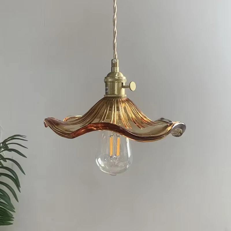 Petale - Multicolour Glass Pendant Light E27 (Green/ Clear/ Brown)
