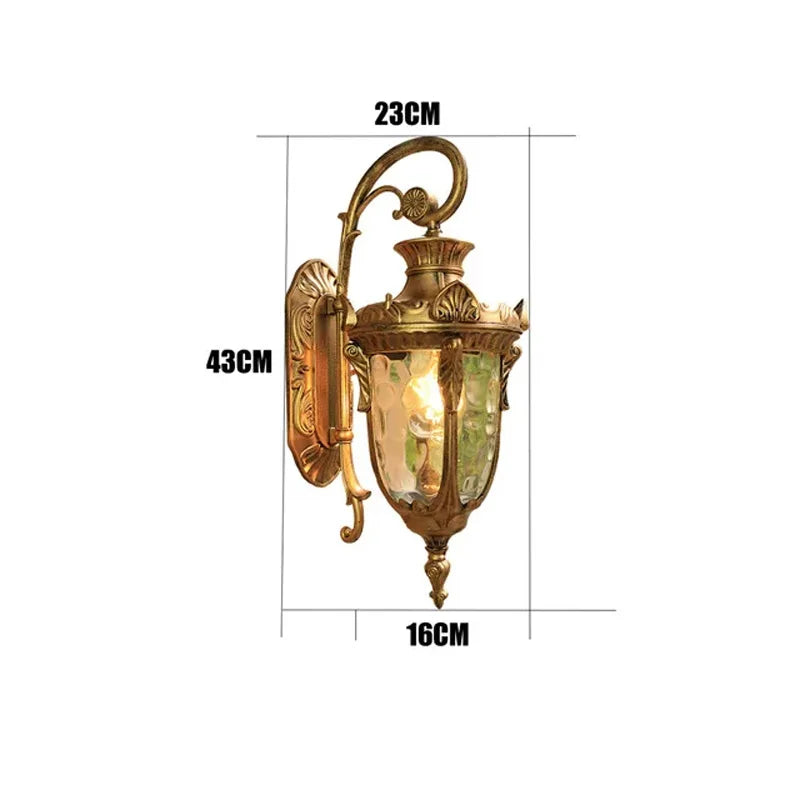 Abbey Bronze - Vintage Outdoor Lighting Waterproof IP65 Wall Sconce E27 Wall Light