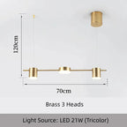 Pole Spots Gold - Brass Finish Modern Ceiling Pendant Light 3/5/6 heads