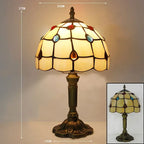 Tiffany - Umbrella Lampshade Vintage Glass Table Lamp E27