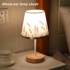 Meadows - Wooden Minimalist Table Lamp Wooden Base Fabric Lampshade