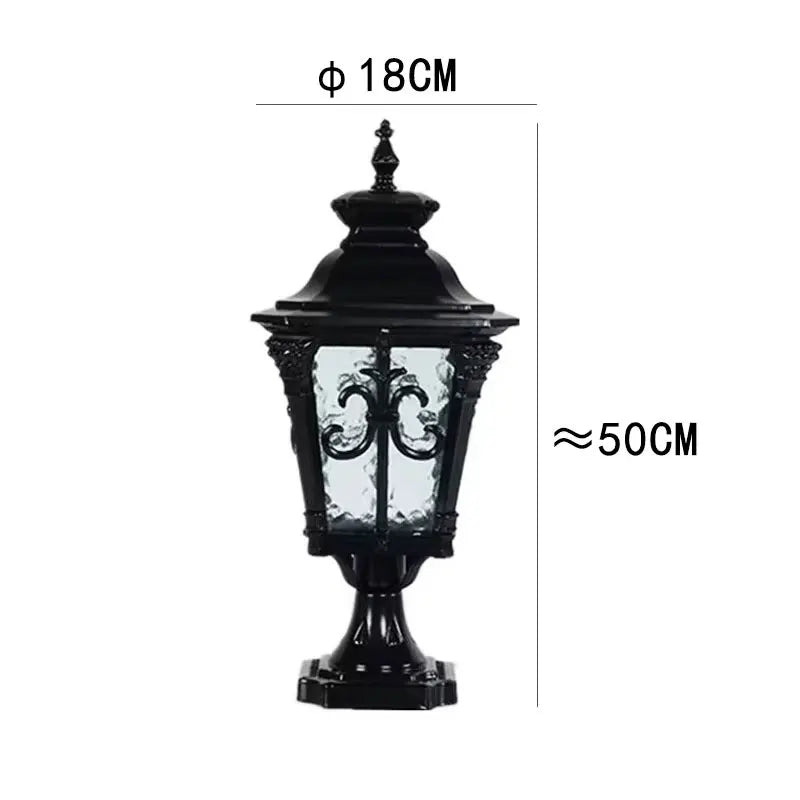 Bishop Pillar Black - Outdoor Pedestal Light E27 Waterproof IP65