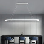 Long Ellipse White - Minimalist Ceiling Pendant Light LED 70/90cm