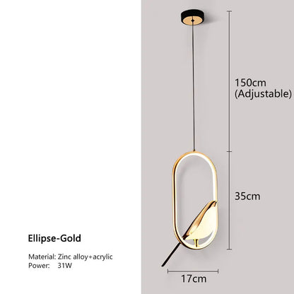 Magpie Ellipse - Gold (Pendant)
