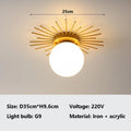 Sundial - Minimalist Golden 25/35cm Ceiling Light Fixture Sun Ray Base G9