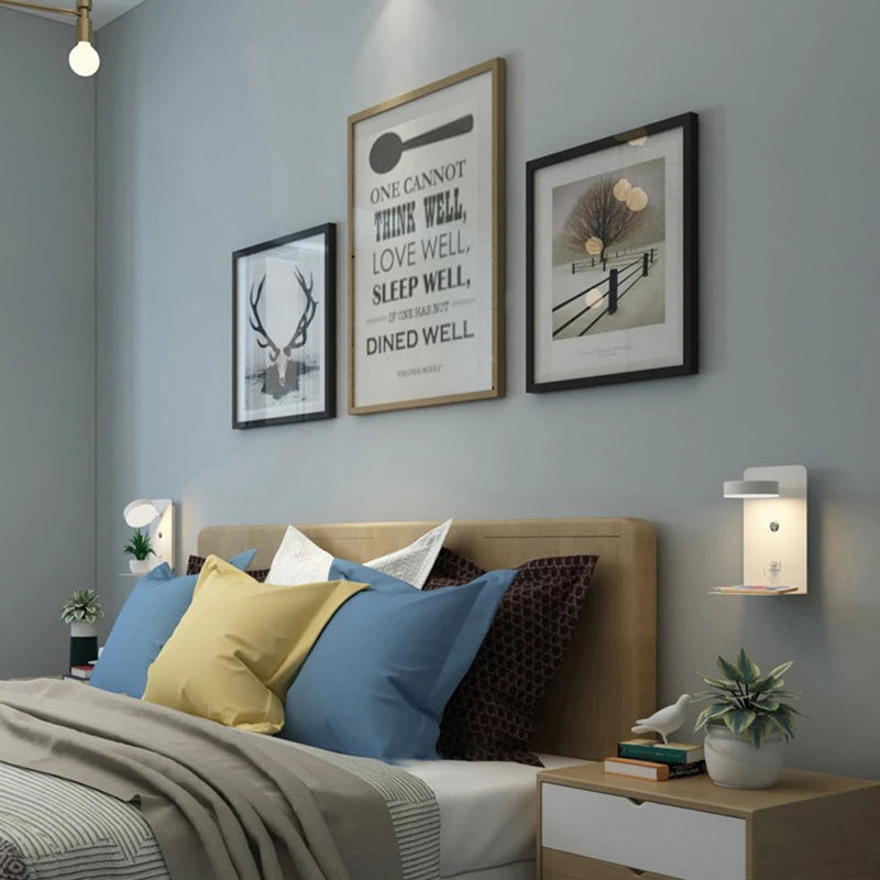 USB Spot Light White - Minimalist LED Wall Sconce with USB Charging Port