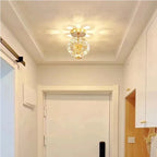 Crystal Hydrangea - K9 Crystal Ceiling Light Fixture LED Golden Base