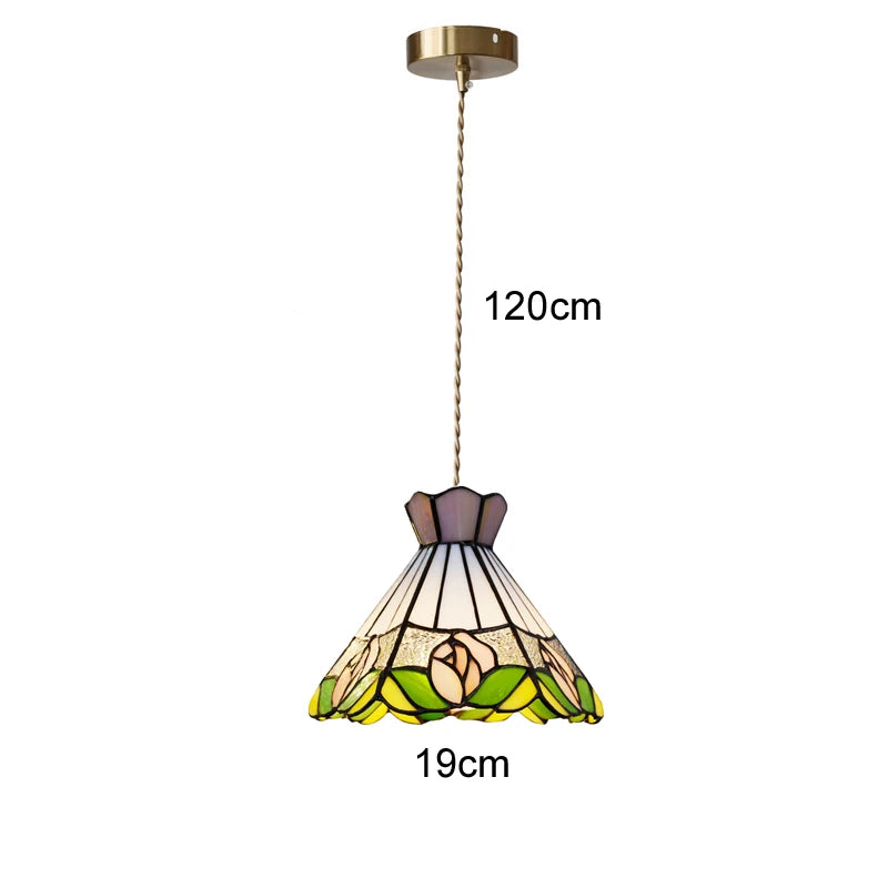 Tiffany Sacklet Peony - Stained Glass Pendant Lamp