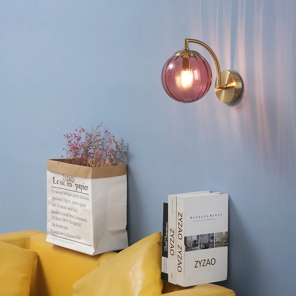 Snooker - Multicolour Glass Wall Sconce E14 Modern Wall Light