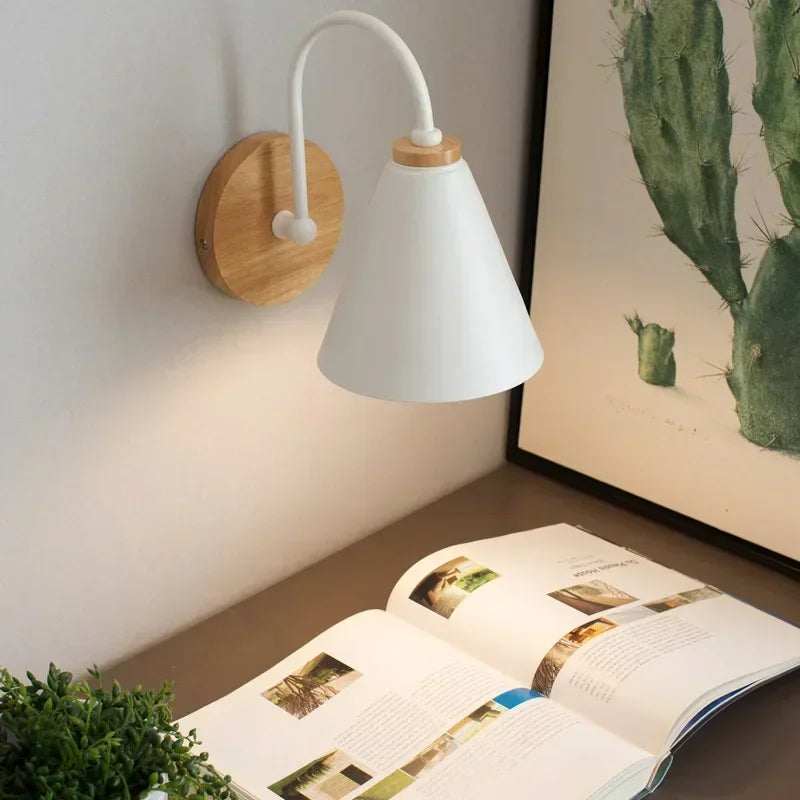 Wood & Cone White - Minimalist Wall Sconce E27 Wall Light Fixture