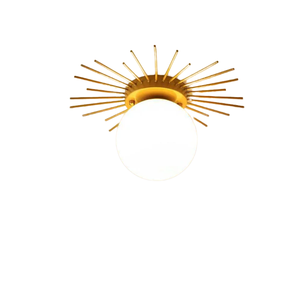 Sundial - Minimalist Golden 25/35cm Ceiling Light Fixture Sun Ray Base G9
