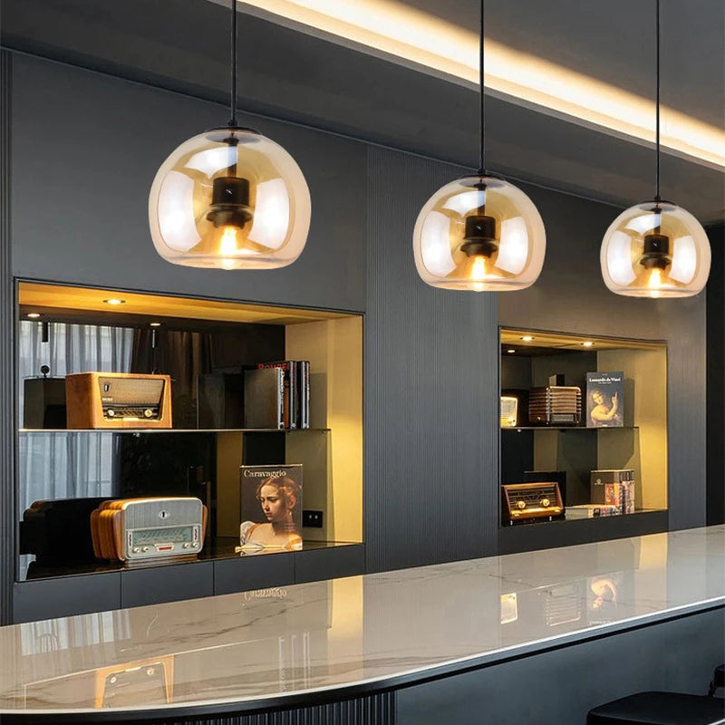 Globelet Amber (20/25cm) - Glass Pendant Lamp