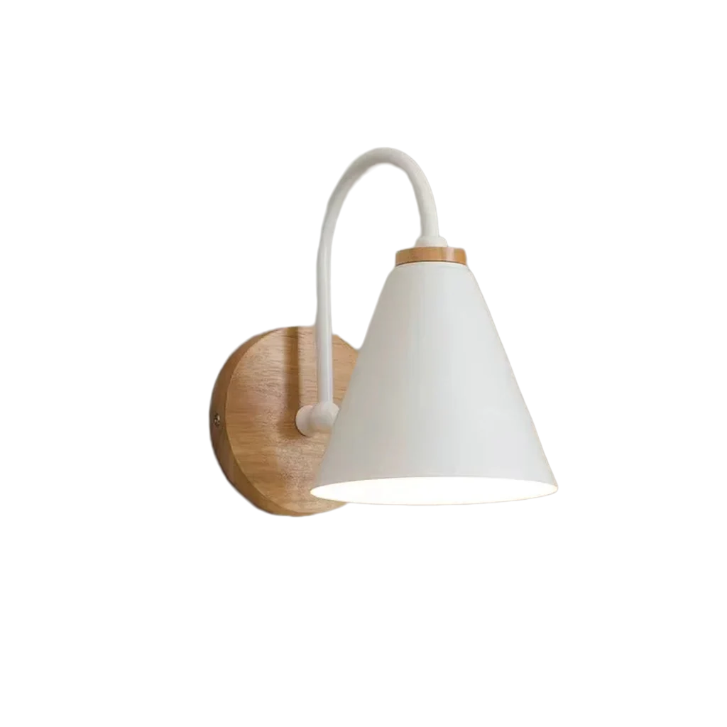 Wood & Cone White - Minimalist Wall Sconce E27 Wall Light Fixture
