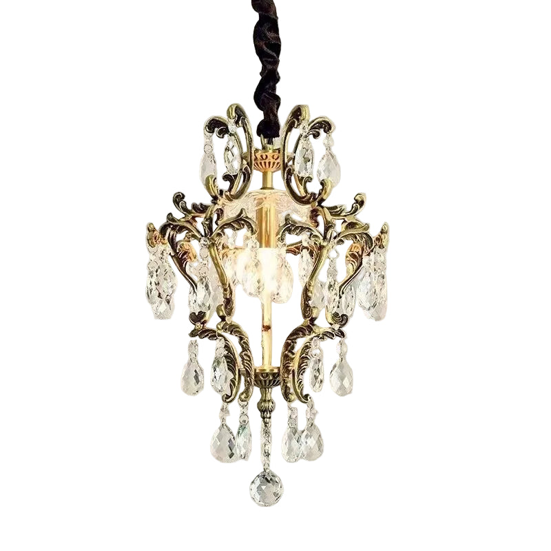 Decorative chandelier with crystal accents on a white background