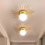 Sundial - Minimalist Golden 25/35cm Ceiling Light Fixture Sun Ray Base G9