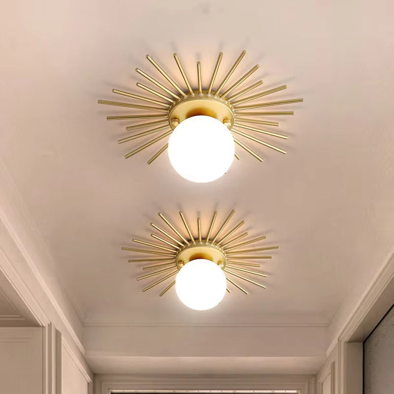 Sundial - Minimalist Golden 25/35cm Ceiling Light Fixture Sun Ray Base G9