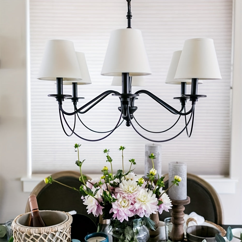Clip on Chandelier Lampshades (White/ Linen/ Black) - 6pcs