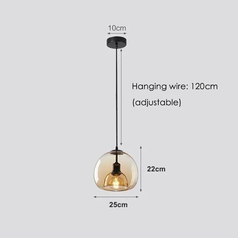 Globelet Amber (20/25cm) - Glass Pendant Lamp