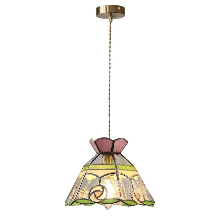 Tiffany Sacklet Camellia - Stained Glass Pendant Lamp