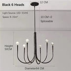 Aurena Black - Minimalist Chandelier E14 6/9/12 Heads