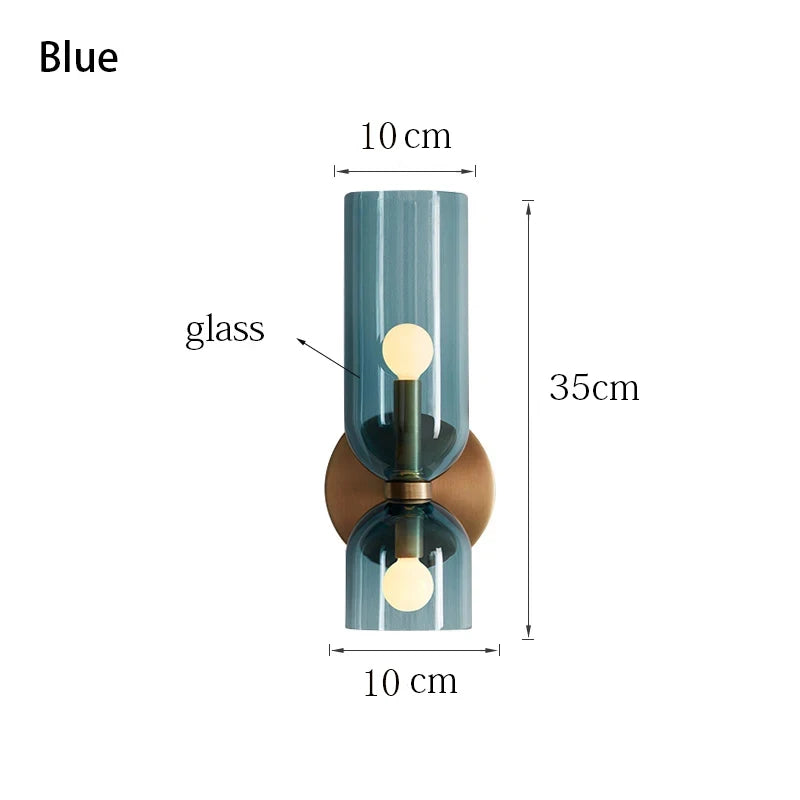Opaline Hourglass Blue - Up & Down Wall Light