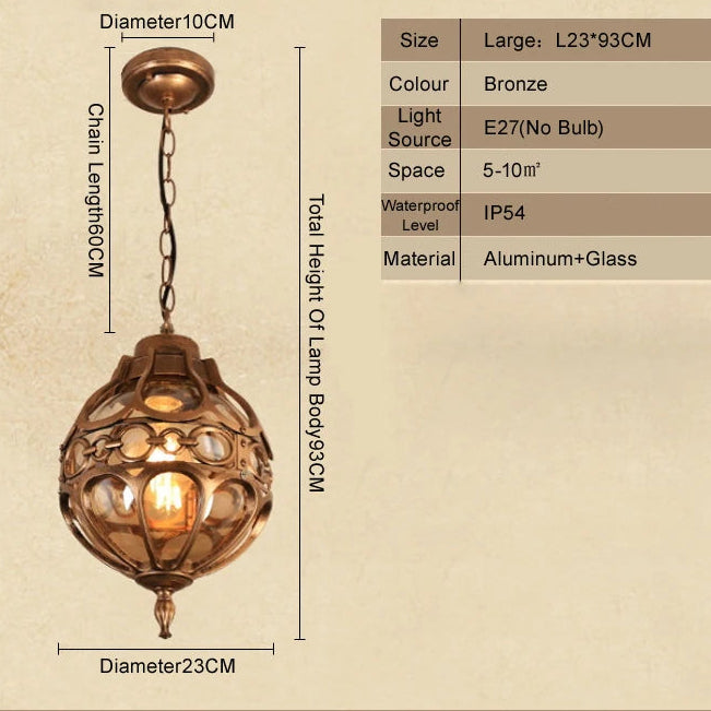 Trinket Pendant Bronze (S/L) - Outdoor Pendant Light E27 Waterproof IP54