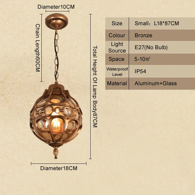 Trinket Pendant Bronze (S/L) - Outdoor Pendant Light E27 Waterproof IP54