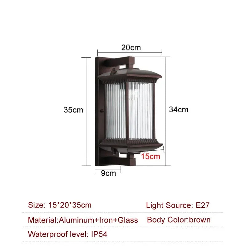 Zatu Lantern - Outdoor Wall Light Waterproof IP54