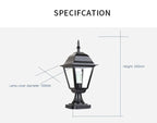 Knight Pillar Black - Outdoor Pedestal Light E27 Waterproof IP65