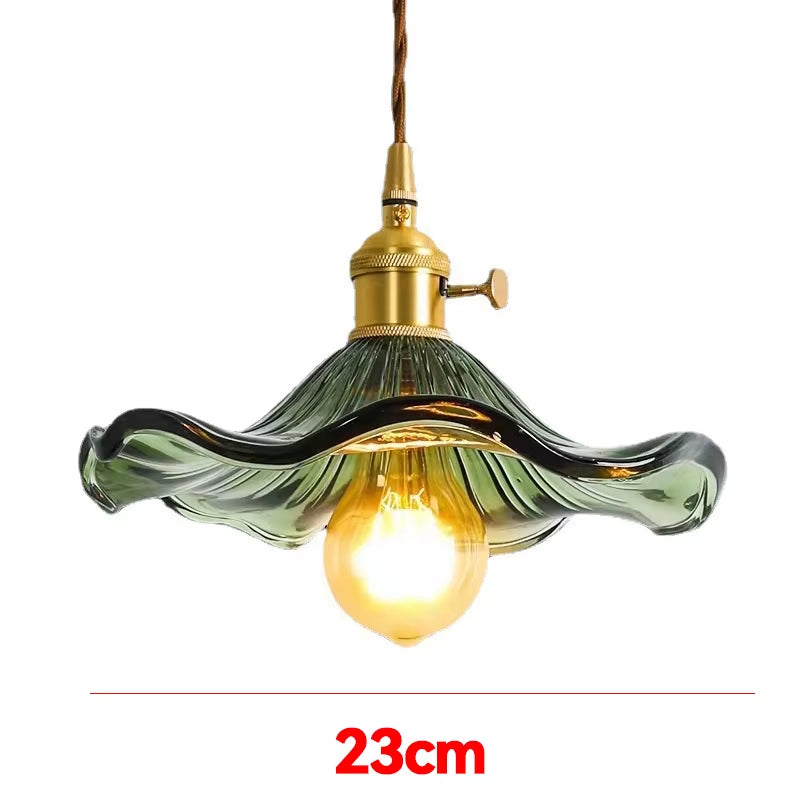 Petale - Multicolour Glass Pendant Light E27 (Green/ Clear/ Brown)