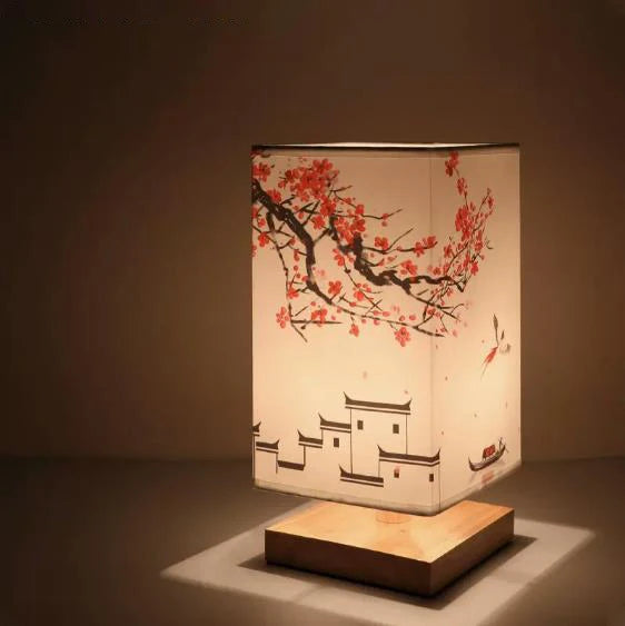 Tennen Lantern - Japanese Wooden Table Lamp E27 Multi-pattern Lampshade