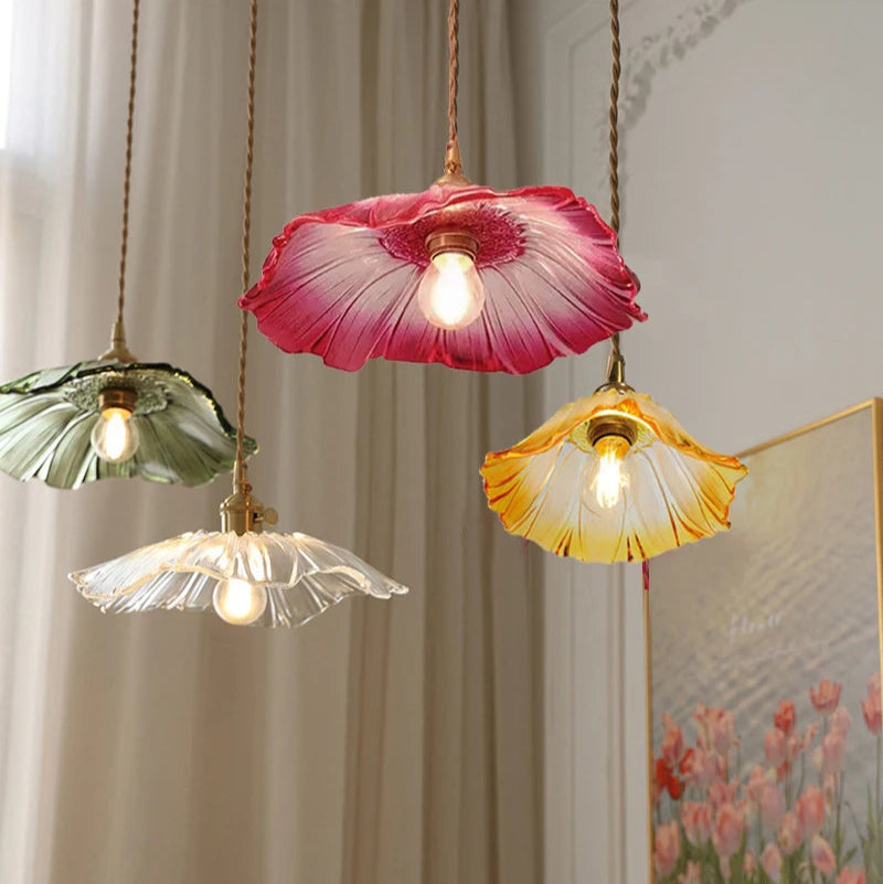 Blossom - Multicolour Glass Pendant Light E27 Art Deco Style