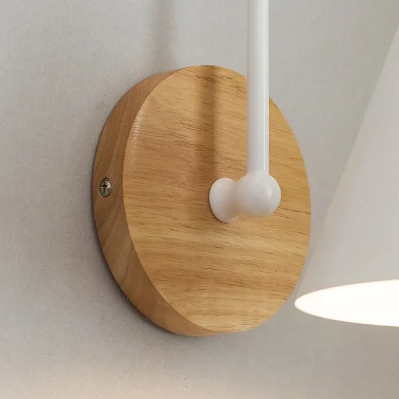 Wood & Cone White - Minimalist Wall Sconce E27 Wall Light Fixture