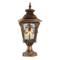 Decorative outdoor lamp with classical design on a light gray background