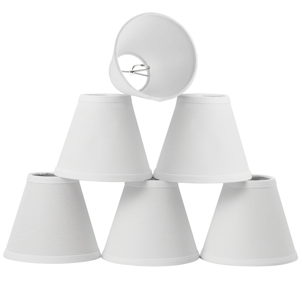 Clip on Chandelier Lampshades (White/ Linen/ Black) - 6pcs