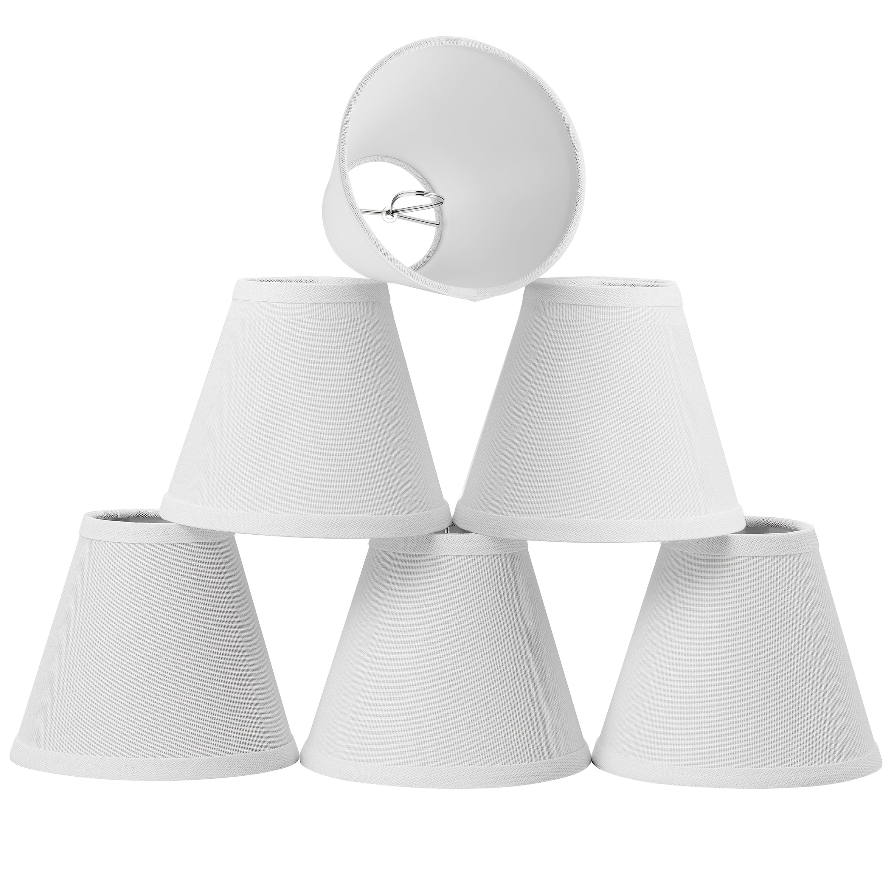 Clip on Chandelier Lampshades (White/ Linen/ Black) - 6pcs