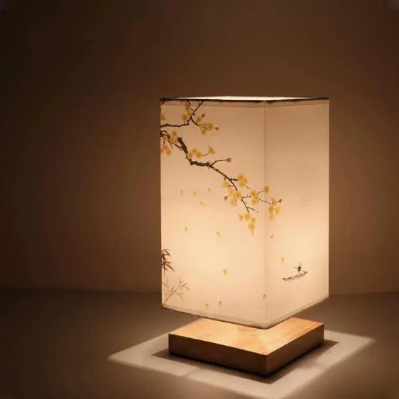 Tennen Lantern - Japanese Wooden Table Lamp E27 Multi-pattern Lampshade