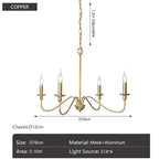 Aurena Candle Chandelier - Modern Minimalist Chandelier (4/6/8)