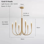 Aurena Gold - Minimalist Chandelier E14 6/9/12 Heads