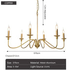 Aurena Candle Chandelier - Modern Minimalist Chandelier (4/6/8)