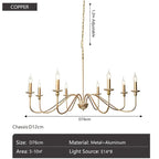 Aurena Candle Chandelier - Modern Minimalist Chandelier (4/6/8)
