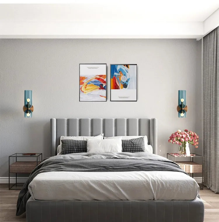 Opaline Hourglass Blue - Up & Down Wall Light