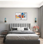 Opaline Hourglass Blue - Up & Down Wall Light