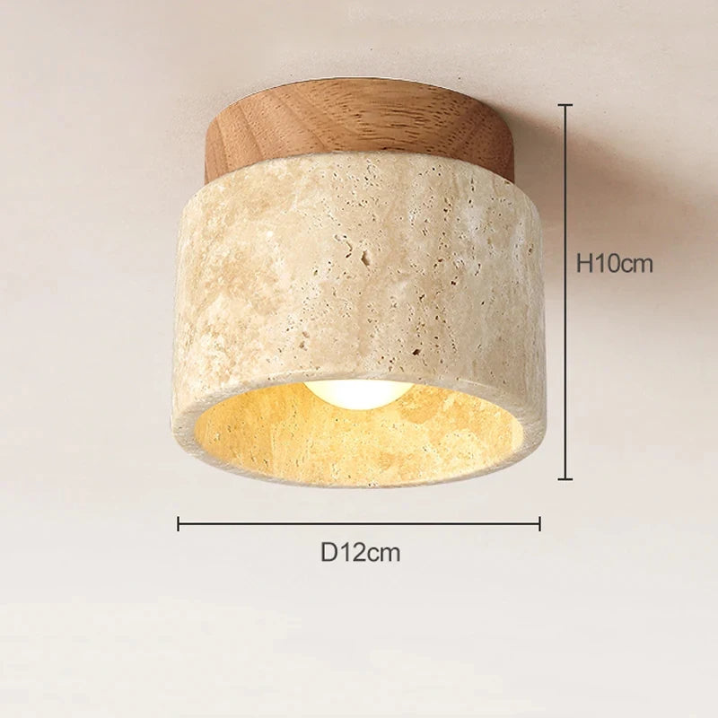 Travertine Downlight Tube - Japanese Ceiling Light Fixture 5W E27