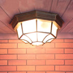 Octagon Bulkhead Bronze - Classic Outdoor Wall Sconce Waterproof IP55