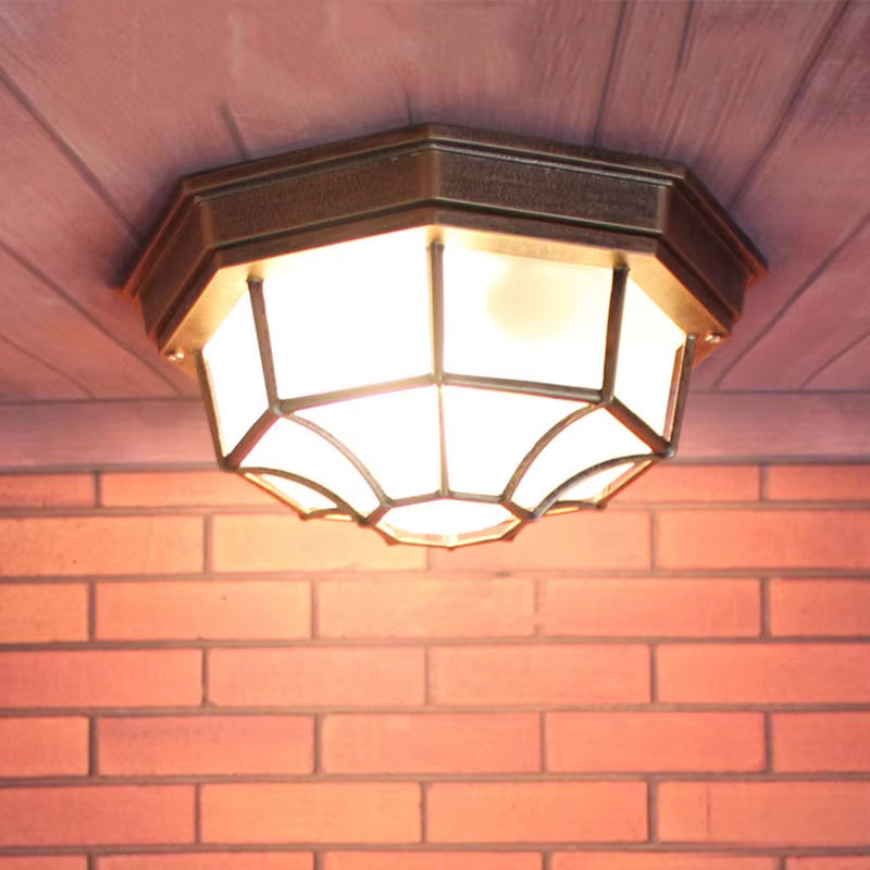 Octagon Bulkhead Bronze - Classic Outdoor Wall Sconce Waterproof IP55
